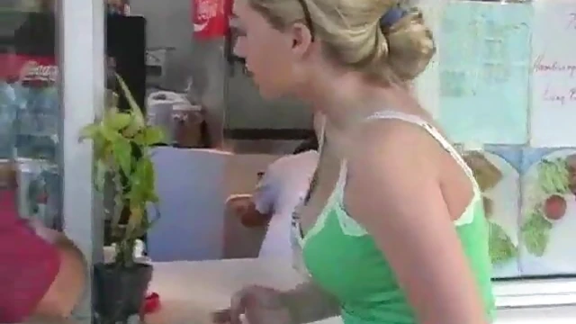 Bold Blonde Beauty Shows Off Sultry Booty at Busy Park