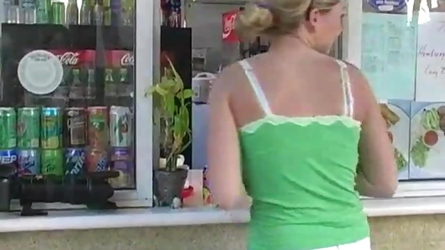 Bold Blonde Beauty Shows Off Sultry Booty at Busy Park