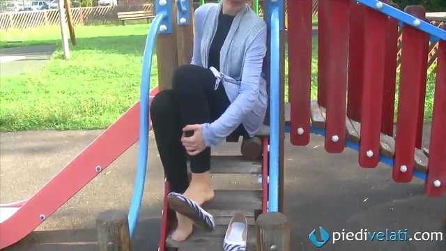 Lovely Blonde Seductress Shows Off Her Feet Fetish Fantasies Publicly