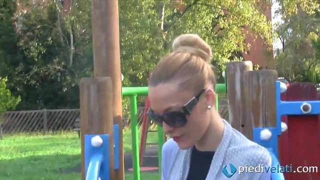 Lovely Blonde Seductress Shows Off Her Feet Fetish Fantasies Publicly