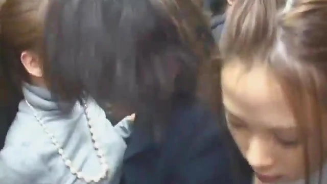 Sizzling Upskirt Peek at Busty Japanese Babe in Busy Bustling Bus