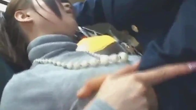 Sizzling Upskirt Peek at Busty Japanese Babe in Busy Bustling Bus