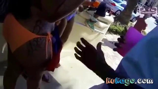 Curvy Babe Shows Off Big Booty at Hot Beach Party