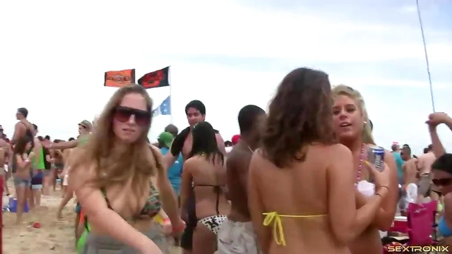 Sexy Porn Stars in Bikinis Show Off Curves at Juicy Beach Party Bash