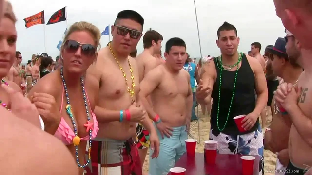 Seductive Cowgirl Gets Drunk & Horny At Beach Party Outdoor Orgies