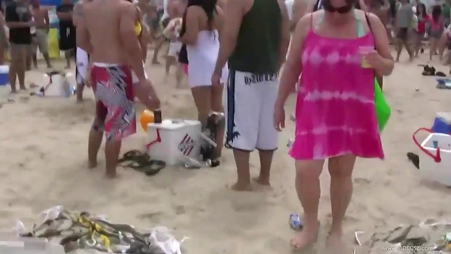 Seductive Cowgirl Gets Drunk & Horny At Beach Party Outdoor Orgies