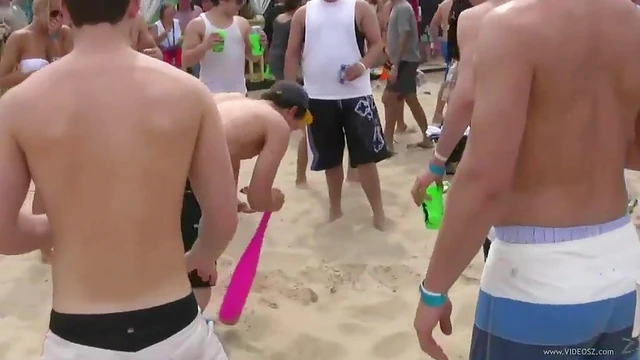 Seductive Cowgirl Gets Drunk & Horny At Beach Party Outdoor Orgies