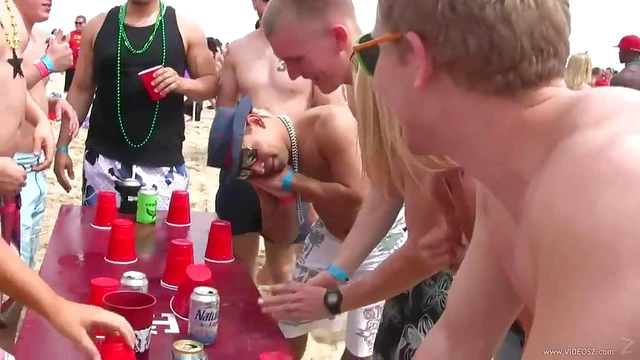 Seductive Cowgirl Gets Drunk & Horny At Beach Party Outdoor Orgies