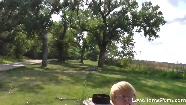 Sensuous Blonde Masturbates Riding Dildo Amidst Park Greenery