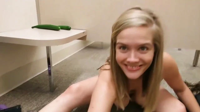 Sneaky Slut Gets Caught Squirt Orgasm in Public Dressing Room