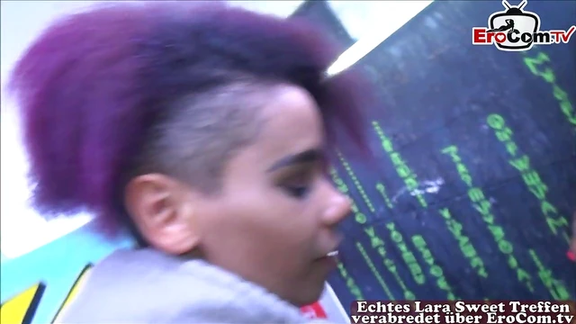 German Ebony Teen Gets Public Pickup and Steamy Outdoor Fuck Fest