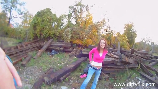 Passionate Redhead Gives Blowjob then Gets Fucked Hard Outdoors in POV