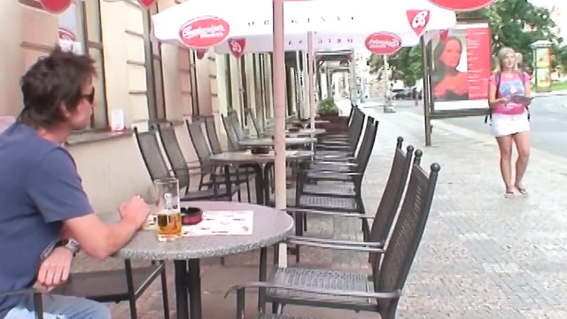 Big-Titted Blonde Blows New Guy then Fucks Him Hard for Pleasure