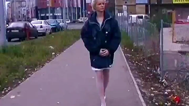 Kinky Blonde in Nylons Publicly Pissed in Extreme Fetish Porn Showdown