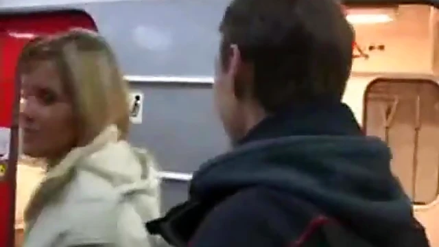 Sexy Young Girl Strips Seductively in Subway Car Captivating Passengers