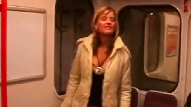 Sexy Young Girl Strips Seductively in Subway Car Captivating Passengers