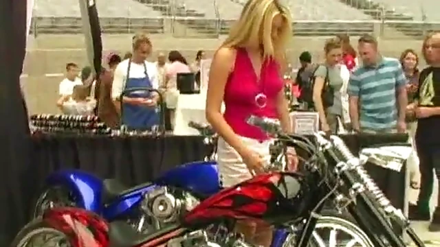 Sexy Blonde Bombshell Teases Men at Hot Car Show Before Getting Fucked Hard