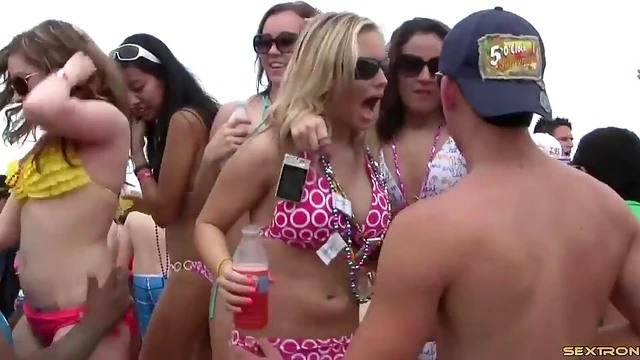 Outdoor Seduction Showdown Big Tits Amateur Models Pose Hotly In Bikinis