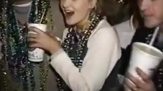 Sexy Blonde Shows Off Her Perfect Tits at the Mardi Gras Party