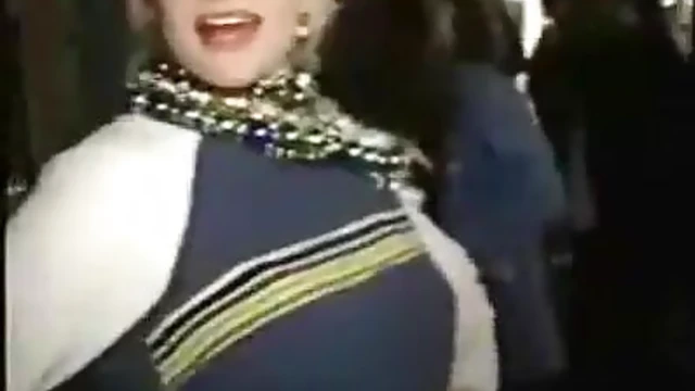 Sexy Blonde Shows Off Her Perfect Tits at the Mardi Gras Party