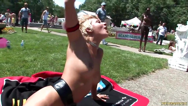 Sultry Cowgirl Shows Off Her Sexy Tits Outdoors Naturally