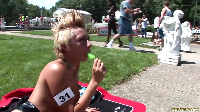 Sultry Cowgirl Shows Off Her Sexy Tits Outdoors Naturally