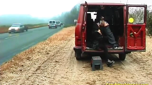 Seductive MILF With Long Hair Gives Blowjob Before Hot Van Sex Slamming