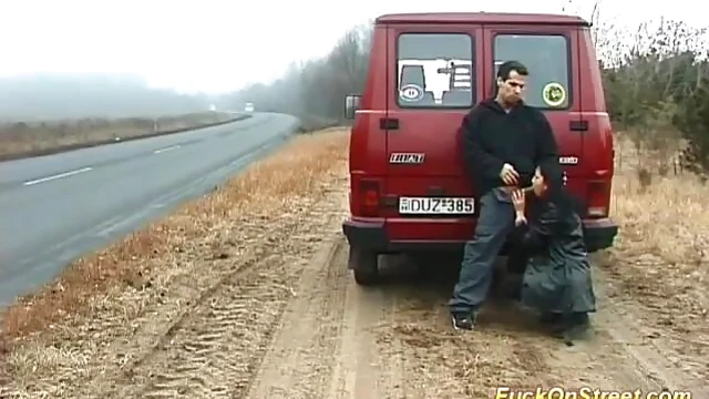 Seductive MILF With Long Hair Gives Blowjob Before Hot Van Sex Slamming