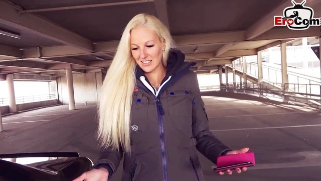 Sexy German Blonde Meets Stranger for Steamy Sex in Berlin Parking Lot