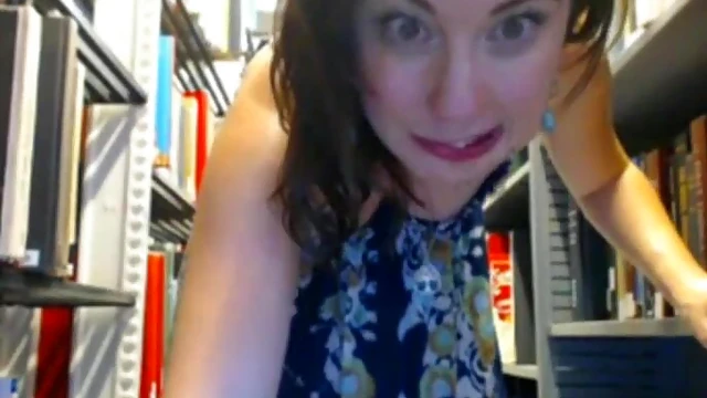 Seductive Woman Exposes Herself Boldly Inside Quiet Public Library