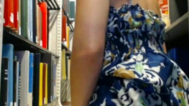 Seductive Woman Exposes Herself Boldly Inside Quiet Public Library