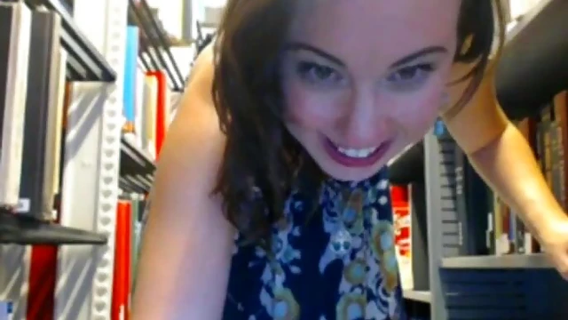 Seductive Woman Exposes Herself Boldly Inside Quiet Public Library