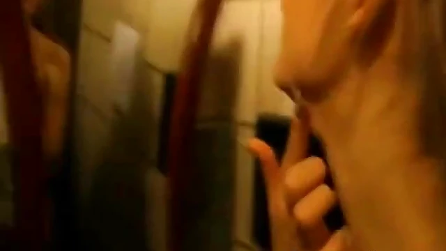 Sneaky Restaurant Bathroom Fuck - Doggystyle Action & Blowjob Delight