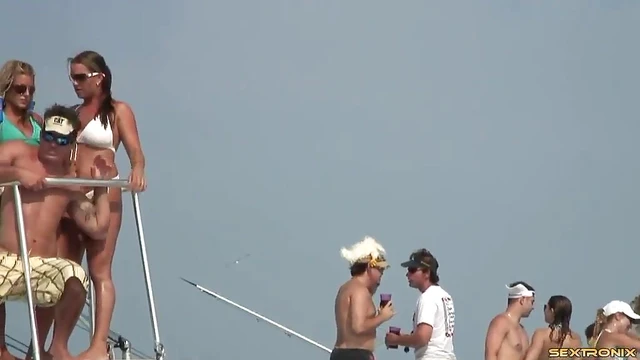 Amateur Cowgirl Takes Ocean Dip at Hot Beach Party Sex Frenzy