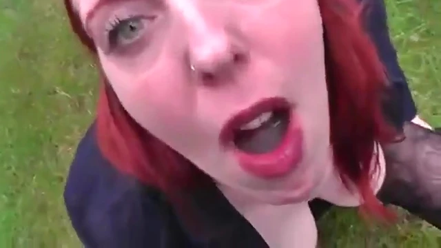 Sizzling Redhead German MILF Takes Giant Cock Deep In Park Sex Fest
