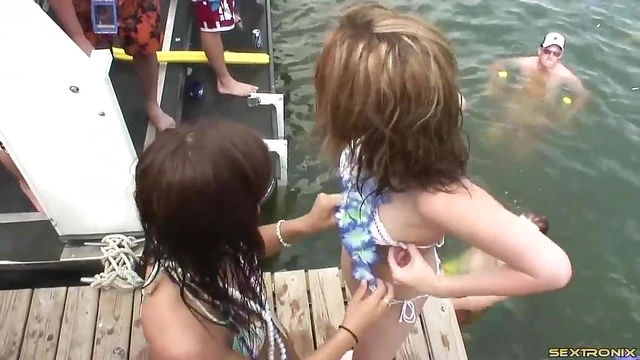 Sizzling Bikini Party by Lake Shows Off Her Sexy Ass for Wild Fun