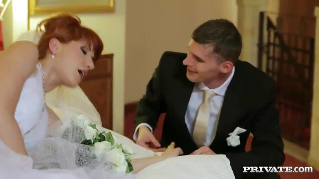 Sexy Bride Gets Fucked Hard By Two Guests On Her Wedding Night