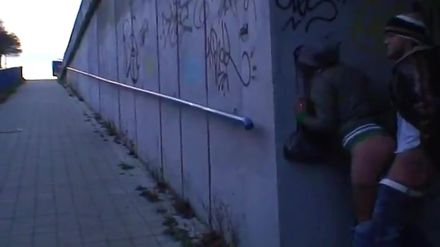 Highway Overpass Seduction: Jeans Down For Steamy Outdoor Sex Thrill