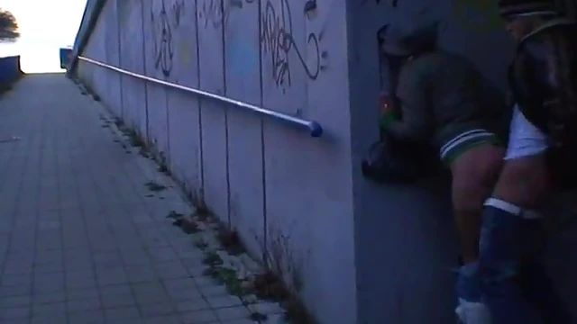 Highway Overpass Seduction: Jeans Down For Steamy Outdoor Sex Thrill