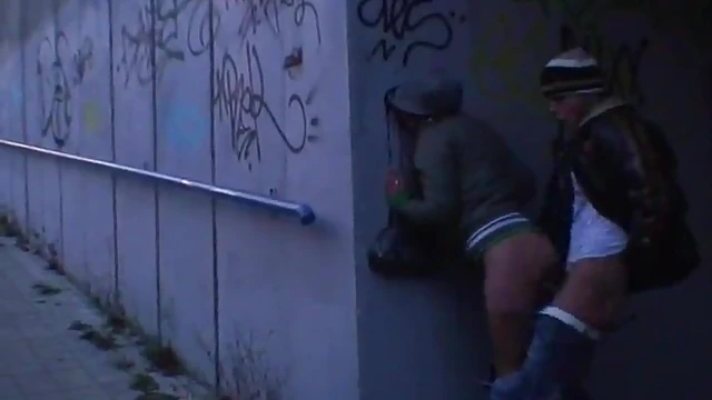 Highway Overpass Seduction: Jeans Down For Steamy Outdoor Sex Thrill