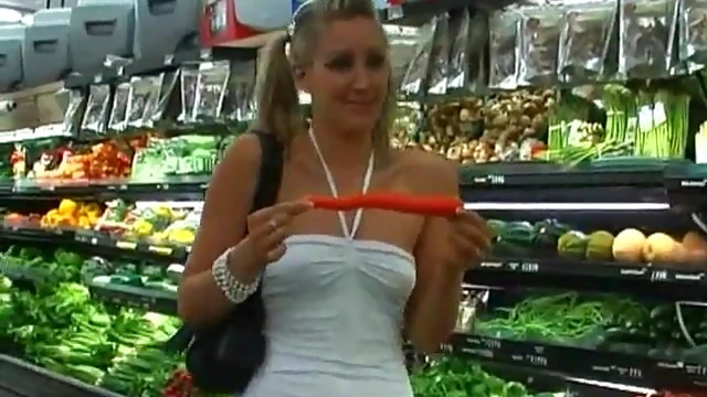 Sizzling Blondes Get Naughty During a Supermarket Shopping Trip