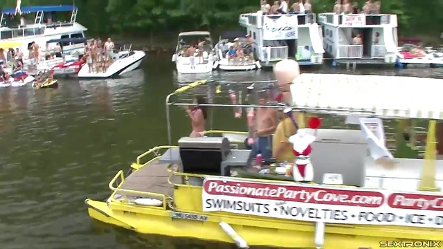 Hot Topless Amateur Cowgirls Party Wildly On A Boat In Hardcore Sex