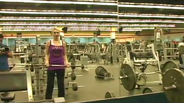 Sexy Alison Angel Shows Off Her Natural Tits at Gym Workout