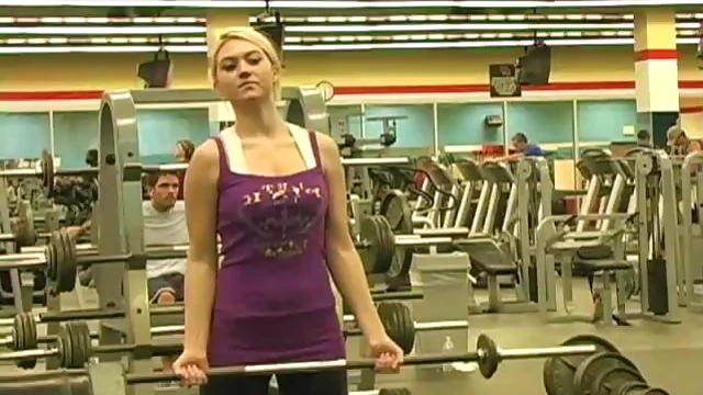 Sexy Alison Angel Shows Off Her Natural Tits at Gym Workout