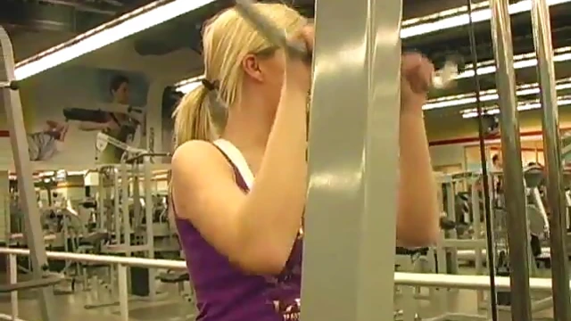Sexy Alison Angel Shows Off Her Natural Tits at Gym Workout