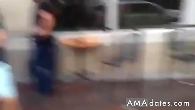 Sexy Public Cum Walk Thrills Downtown Orlando Women