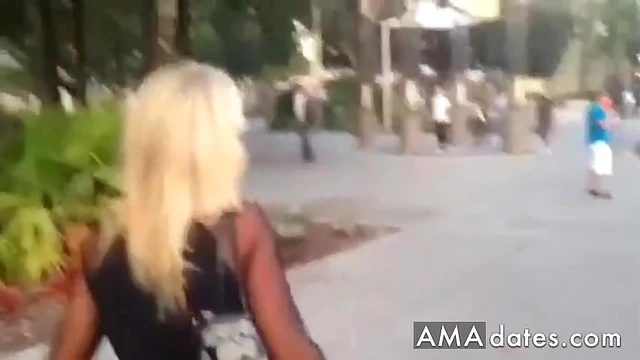 Sexy Public Cum Walk Thrills Downtown Orlando Women