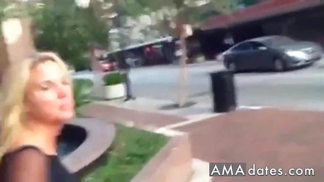 Sexy Public Cum Walk Thrills Downtown Orlando Women
