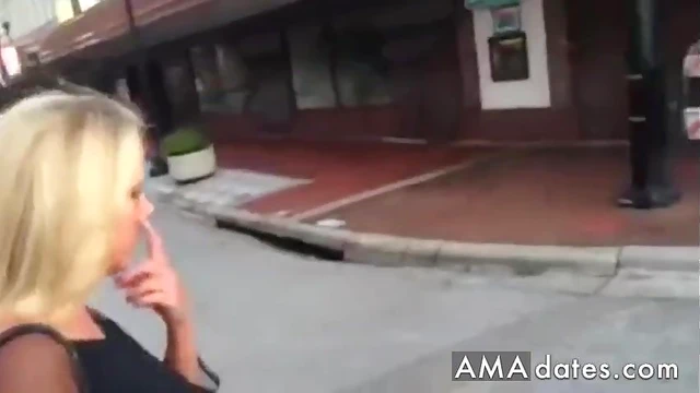 Sexy Public Cum Walk Thrills Downtown Orlando Women