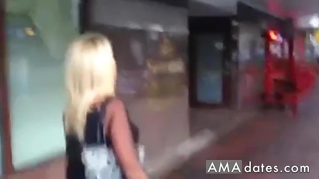Sexy Public Cum Walk Thrills Downtown Orlando Women